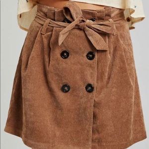 Brown button skirt